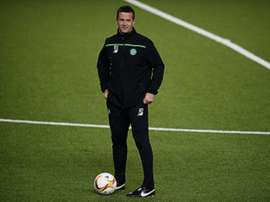 Celtic manager Ronny Deila oversees a training session in Molde, Norway
