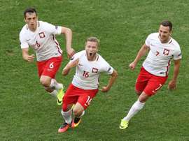 Blaszczykowski logró el gol de la victoria ante Ucrania. EFE/AFP