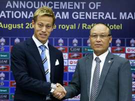 Honda will help coach Cambodia's national side. AFP