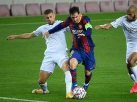 Lionel Messi scored Barcelona's first against Ferencvaros on Tuesday in the Champions League. AFP