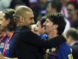 Lionel Messi could rejoin his old mentor Pep Guardiola. AFP