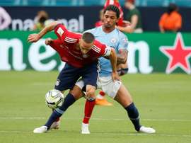 Douglas Luiz was denied a work permit to play for Manchester City. AFP