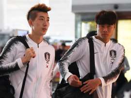 S. Korea football team departs for World Cup qualifier in Pyongyang. AFP