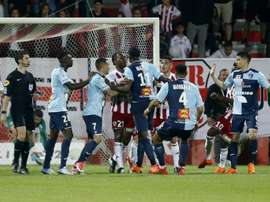 The clash between Ajaccio and Le Havre was a feisty one. AFP