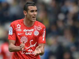 Le milieu défensif de Montpellier, Ellyes Skhiri au Stade de la Beaujoire à Nantes le 17 avril 2016