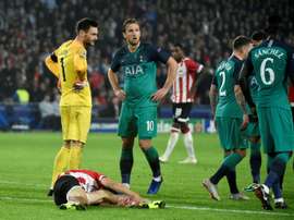 Hugo Lloris was sent off in the reverse fixture. AFP