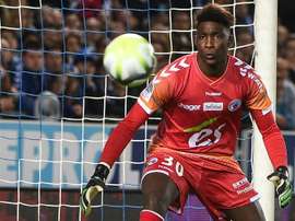 Bingourou Kamara lors de la réception du SCO d'Angers. AFP