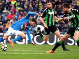 Napoli tropeça frente ao Sassuolo. AFP