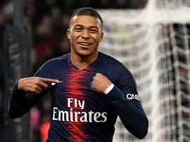 Mbappé hizo el quinto gol del PSG al Montpellier. AFP