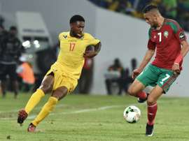 Serge Gakpé avec le Togo contre le Maroc de Youssef En-Nesyri dans le groupe C de la CAN. AFP