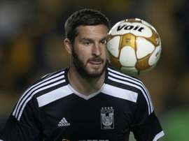 L'attaquant des Tigres André-Pierre Gignac à l'échauffement avant le match face aux Pumas. AFP