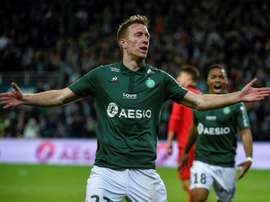 L'attaquant de Saint Etienne Robert Beric lors de la victoire à domicile sur Nice. AFP