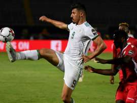 Baghdad Bounedjah lors du match contre le Kenya au Caire, le 23 juin 2019. AFP