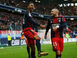 Caen e Nice empataram em 1-1. AFP