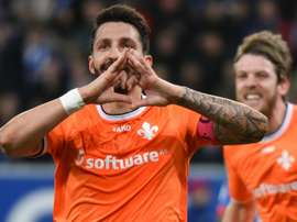 Le défenseur de Darmstadt Aytac Sulu buteur face à Hoffenheim, le 7 février 2016 à Sinsheim