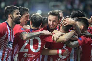 El Atlético conquistó su tercera Supercopa de Europa. AFP