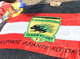 Drapeau aux couleurs du club de football ghanéen Asante Kotko. AFP