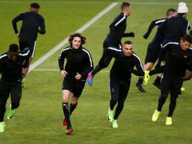 Le PSG à l'entraînement au Camp Nou, le 7 mars 2017, à la veille d'y affronter le Barça. AFP
