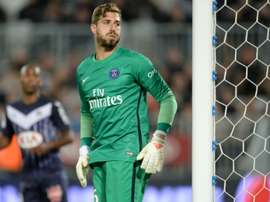 Le gardien allemand du Paris SG Kevin Trapp, le 11 mai 2016 lors du match de L1 face à Bordeaux, au stade Matmut Atlantique