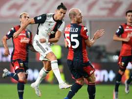 Cristiano Ronaldo marcou um dos gols da vitória por 3 a 1 contra o Genoa. AFP