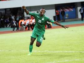 Le Zambien Patson Daka après avoir marqué contre le Sénégal lors la Coupe d'Afrique U20. AFP