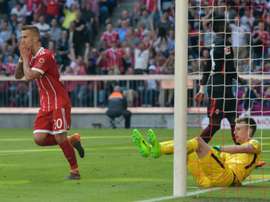 Niklas Dorsch, buteur lors de la réception de Francfort . AFP