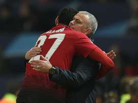 Fellaini sauve Manchester United. AFP