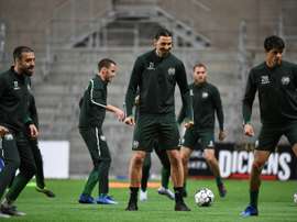 Entre entraînements et rumeurs, la vie (presque) normale d'Ibrahimovic en Suède. AFP