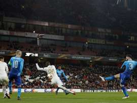 Kolasinac's goal helped Arsenal see off a valiant Ostersunds. AFP
