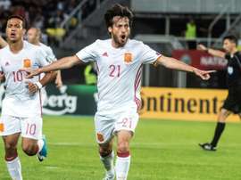 David Silva a lancé la 'Roja' face à la Macédoine, en match qualificatif pour le Mondial-2018. AFP