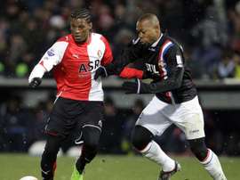 Le milieu de Willem II Ibrahim Kargbo, lors d'un match d'Eredivisie contre le Feyenoord. AFP