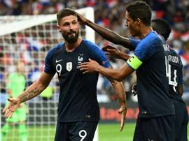 Giroud volleyed home the winner for France. AFP