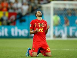 Nacer Chadli lo tiene claro, es por su seleccionador por lo que Bélgica está en semifinales. AFP