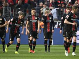 Les joueurs de Leverkusen mènent 6-1 à la mi-temps. AFP