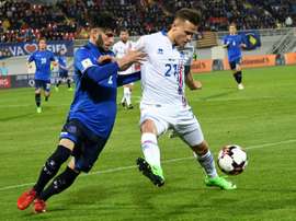 L'Islandais Arnor Ingvi Traustason lors d'un match de qualification pour le Mondial. AFP