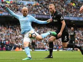 David Silva marcou o primeiro golo da partida. EFE