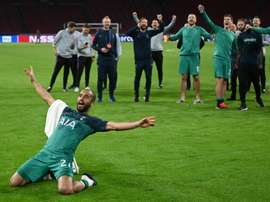 Lucas Moura, auteur dun triplé contre lAjax, qui qualifie Tottenham. AFP