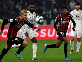 Les compos officielles du match de Ligue 1 entre Nice et Lyon. AFP