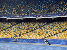 Match à huis clos du Dynamo Kiev, face au Maccabi Tel-Aviv, le 9 décembre 2015. AFP
