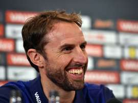 Le sélectionneur de l'Angleterre Southgate en conférence de presse à Londres, le 7 octobre 2016. AFP