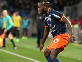 L'ailier de Montpellier Jonathan Ikoné aligné contre Monaco au stade de La Mosson. AFP