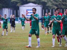 Le New York Cosmos, dans lequel évoluait Raul (N.7), lors dun match amical à Cuba, le 2 juin 2015 à La Havane