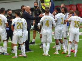 Real Madrid are angry with Barca over their refereeing complaints. AFP