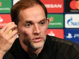 Thomas Tuchel en conférence de presse au Parc des Princes. AFP