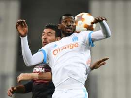 Le milieu de terrain de l'OM Frank Zambo-Anguissa lors dun match contre Brage en Europa League. AFP