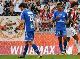 O Nice perdeu na receção ao Strasbourg, por 1-2. AFP