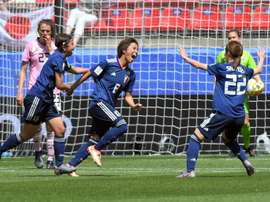 L'attaquant japonaise Mana Iwabuchi exulte. AFP