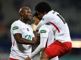 L'équipe de Nancy, ici en Coupe de France contre Guingamp, le 22 janvier 2019. AFP