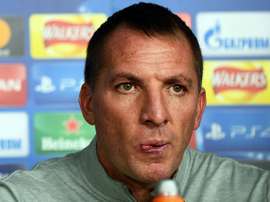 Brendan Rodgers, pendant une conférence de presse, le 4 décembre 2017 en Ecosse. AFP