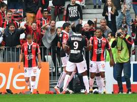 Plea and Balotelli both scored in Nice's 4-0 thrashing of Monaco on Saturday. AFP